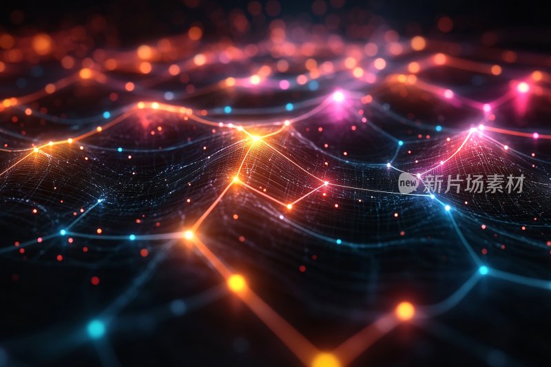 绚丽科技感网络线条画面