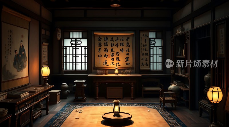 古风书房雅致宁静