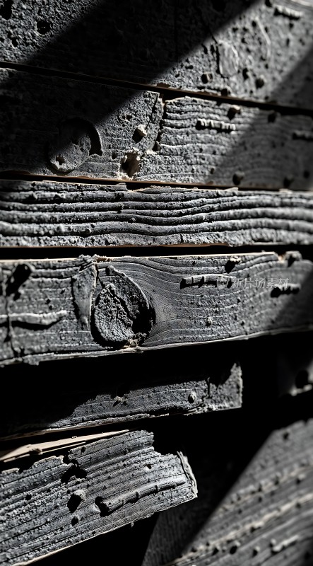 黑色木板纹理细节