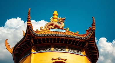 东方明珠塔顶上的龙雕塑