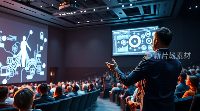 科技演讲现场观众专注聆听