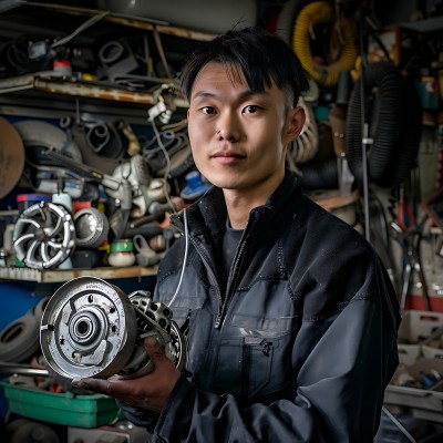 机械师专注检修零件