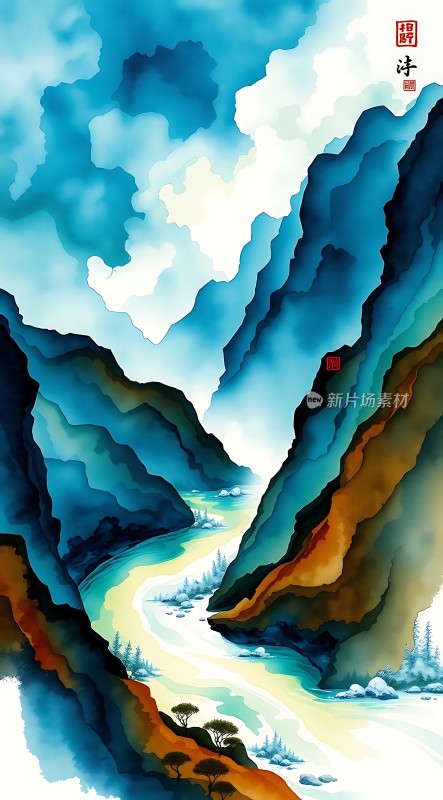 云雾缭绕的山川河流