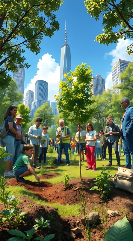 城市绿化共筑绿色家园