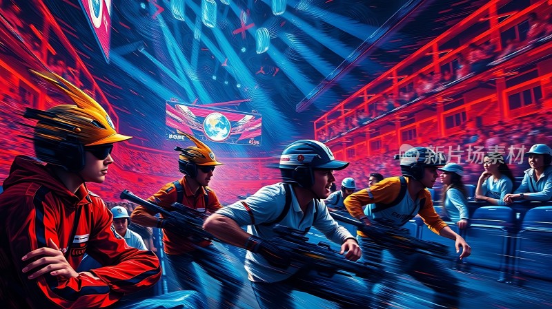 电竞比赛现场观众热情高涨选手专注竞技