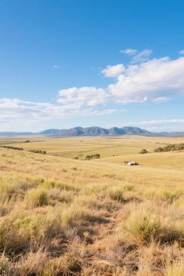广阔草原与远山风景 广阔草原与远山风景