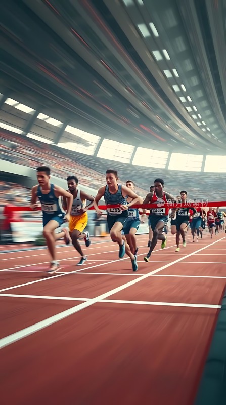 赛跑冲刺瞬间