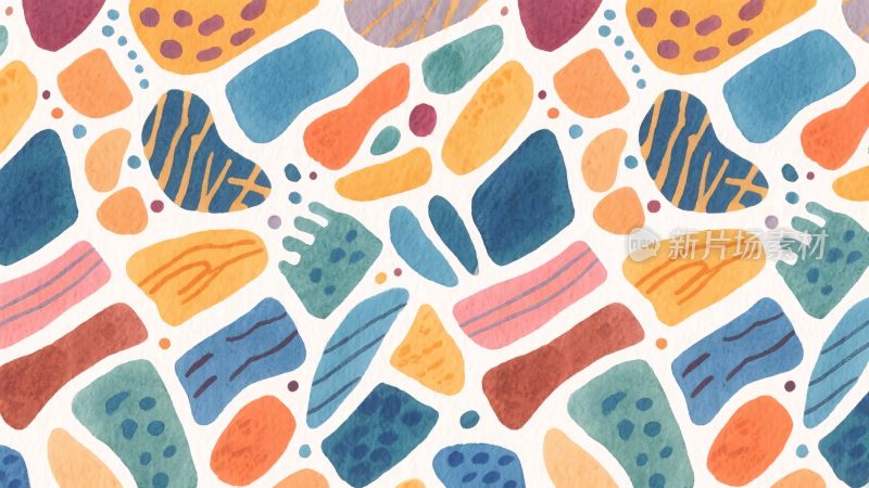 多彩抽象几何插画