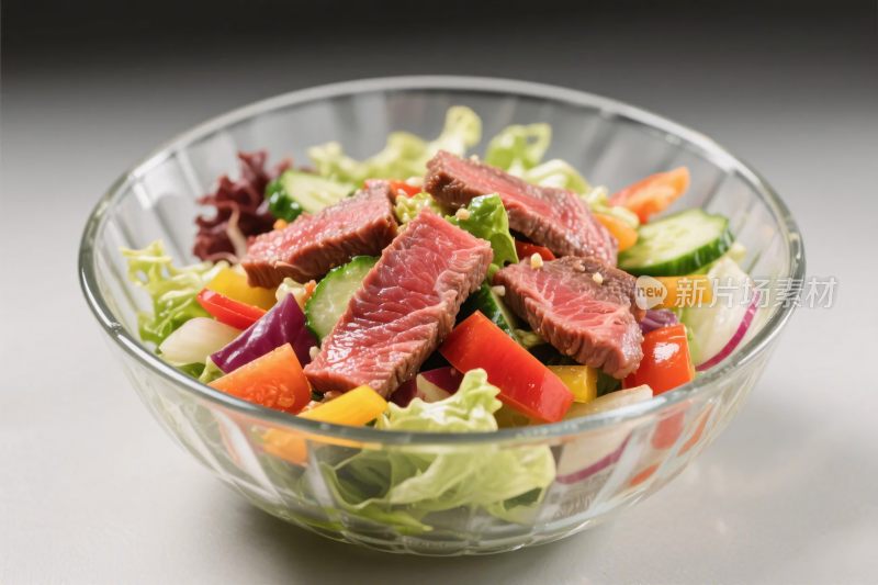 牛排蔬菜沙拉碗