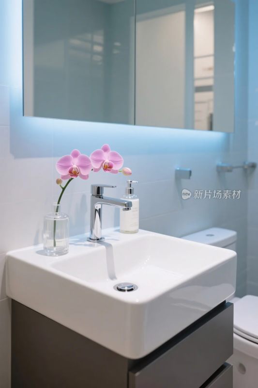现代浴室洗手台场景