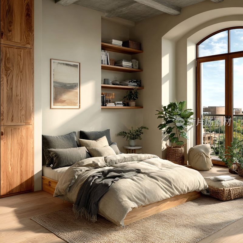 简约温馨的卧室室内场景
