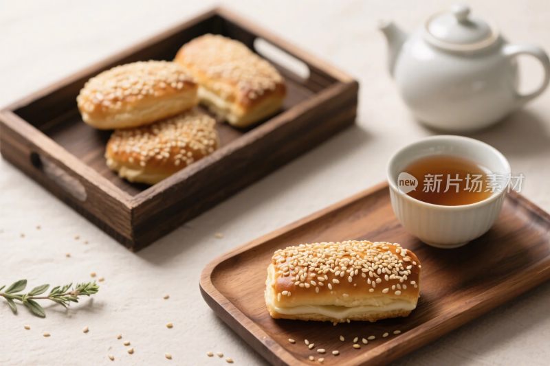 精美糕点茶具展示