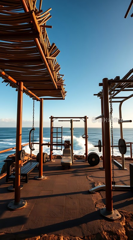海边的健身器材