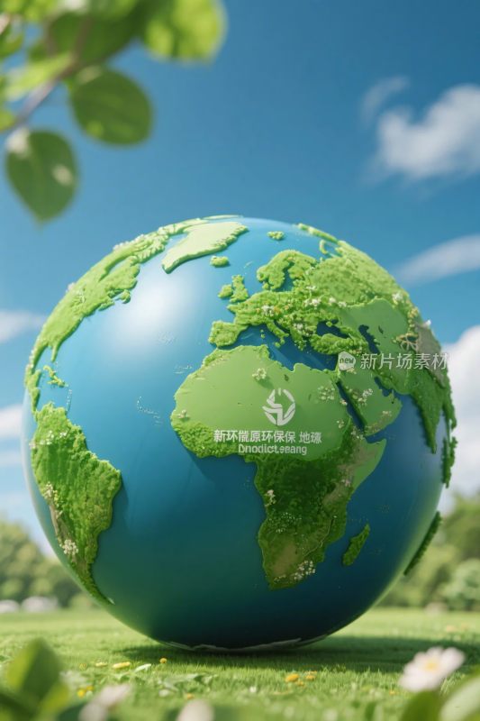 绿色地球生态插画