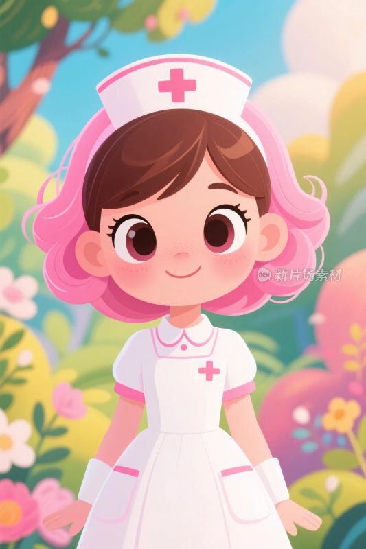 卡通护士插画