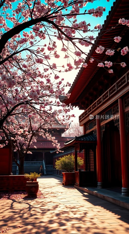 春日古院樱花盛放