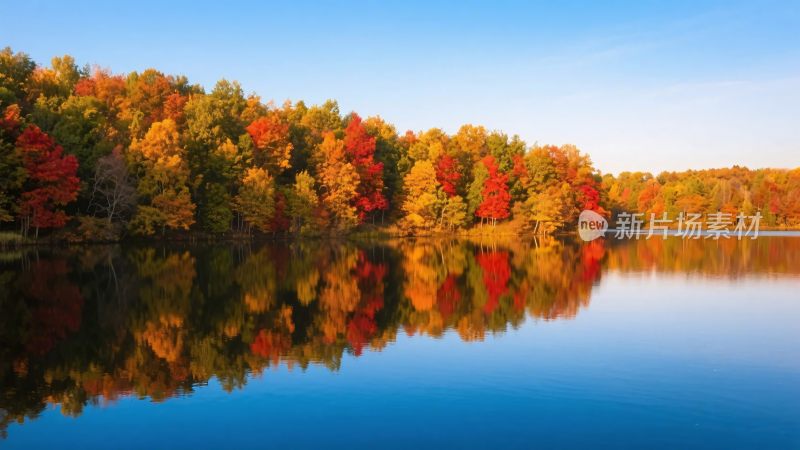 秋日湖景山水风光