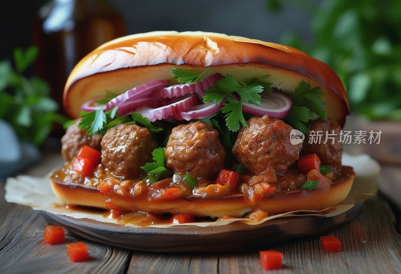 日式肉丸三明治