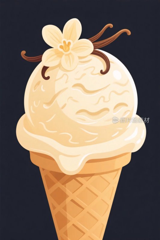 甜筒冰淇淋插画