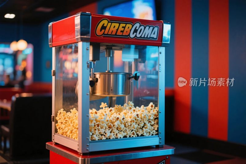 电影院爆米花机特写