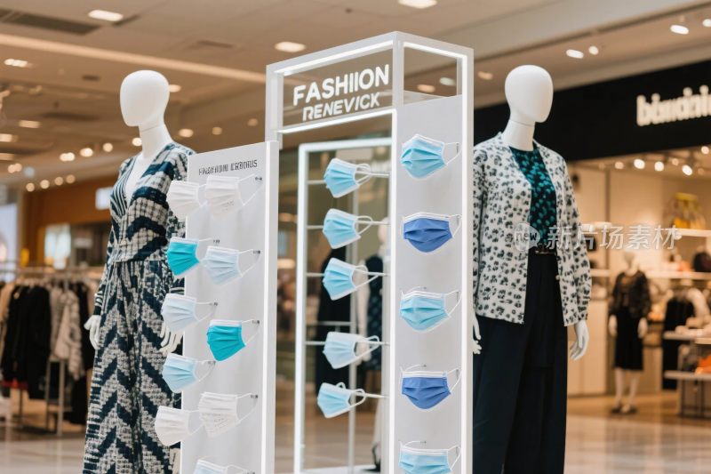服装店口罩陈列场景