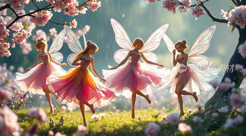 春日精灵起舞花间