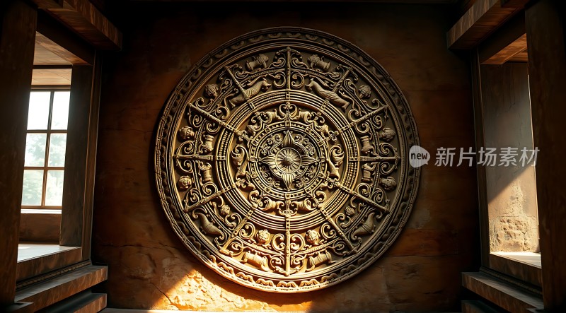 古风圆形浮雕装饰