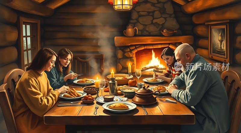 温馨家庭晚餐时刻