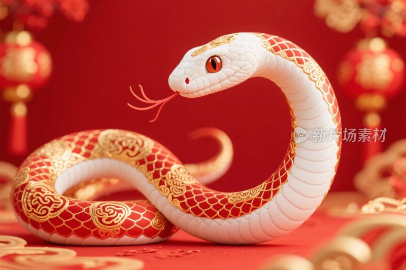 新年生肖蛇插画