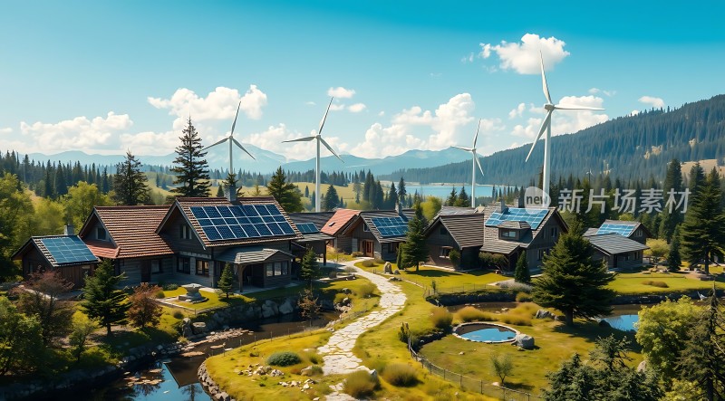 绿色家园太阳能与风能和谐共生