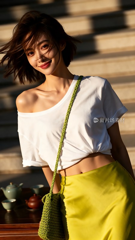 阳光下的时尚穿搭