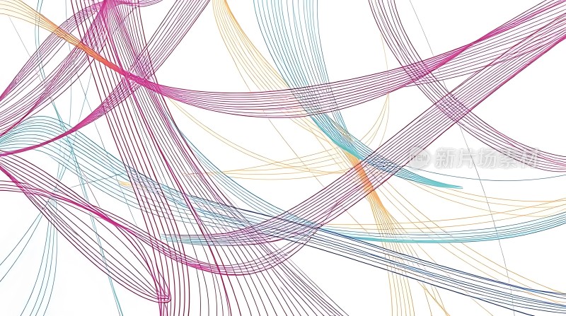 五彩斑斓线条交织的艺术画卷