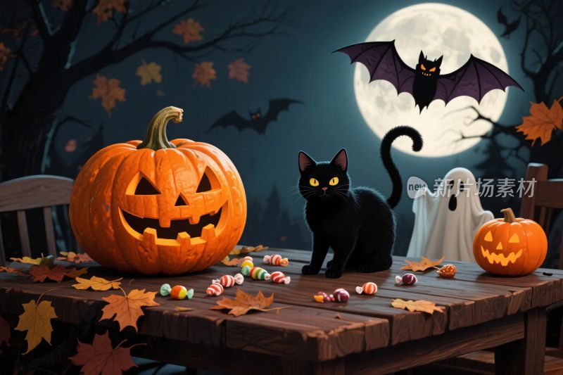 万圣节主题插画场景