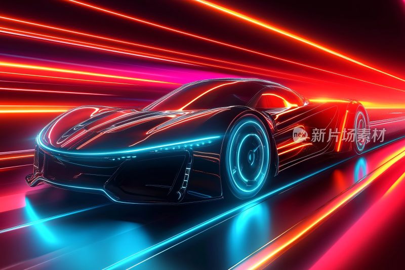 炫酷未来感跑车疾驰画面