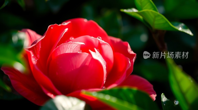 晨露轻吻红玫瑰