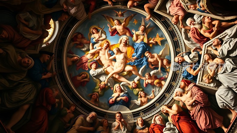 天国盛宴天使与圣人共庆