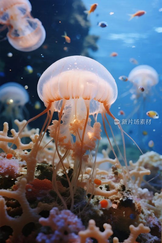 水下生物珊瑚水母