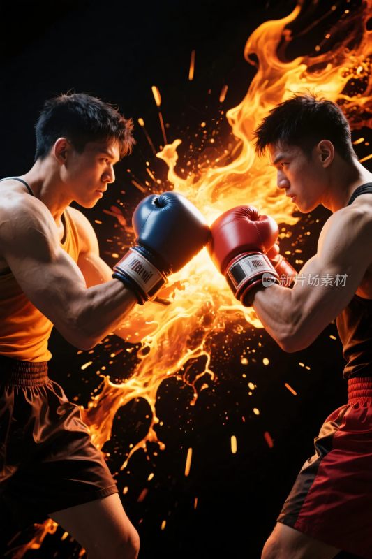 拳击对战插画