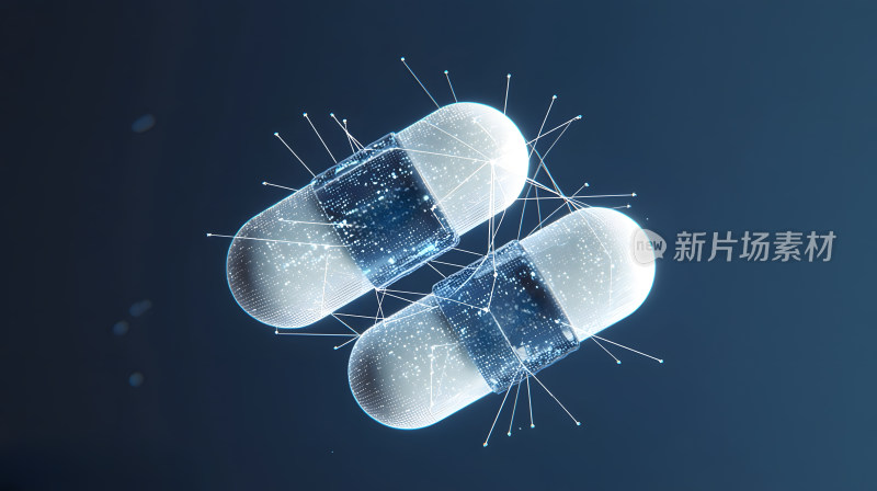 具有发光连接未来派数字胶囊
