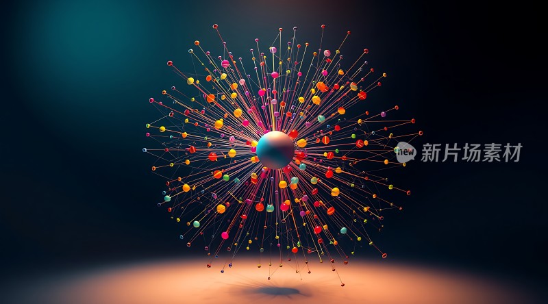 新片场素材色彩斑斓的粒子爆炸