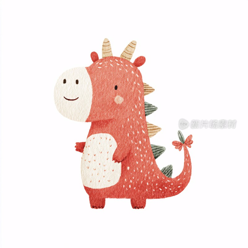 可爱的卡通小恐龙插画