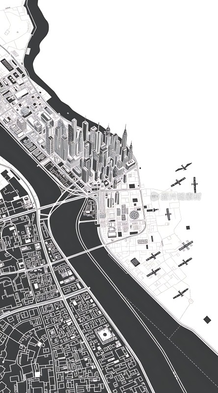 现代都市鸟瞰图