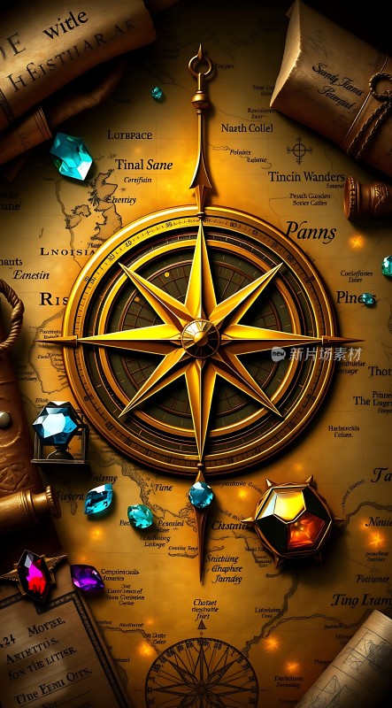 神秘指南针与古老地图