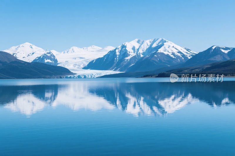 雪山湖泊山水风景