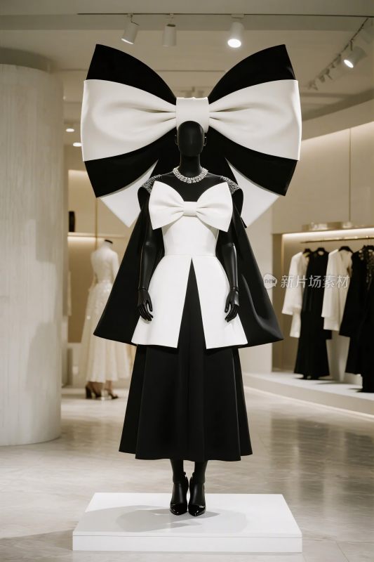 黑白大蝴蝶结时尚服饰展示