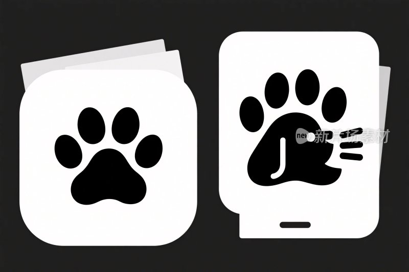 宠物爪印图标设计
