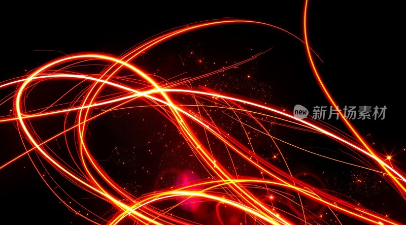 光之舞红色线条交织的炫目画面