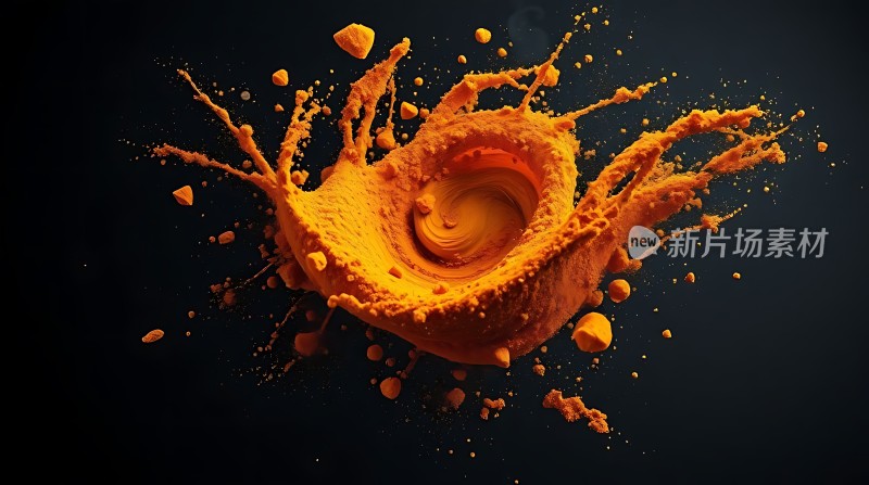 新片场素材橙黄粒子漩涡