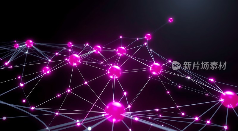 紫色光点连接网络世界