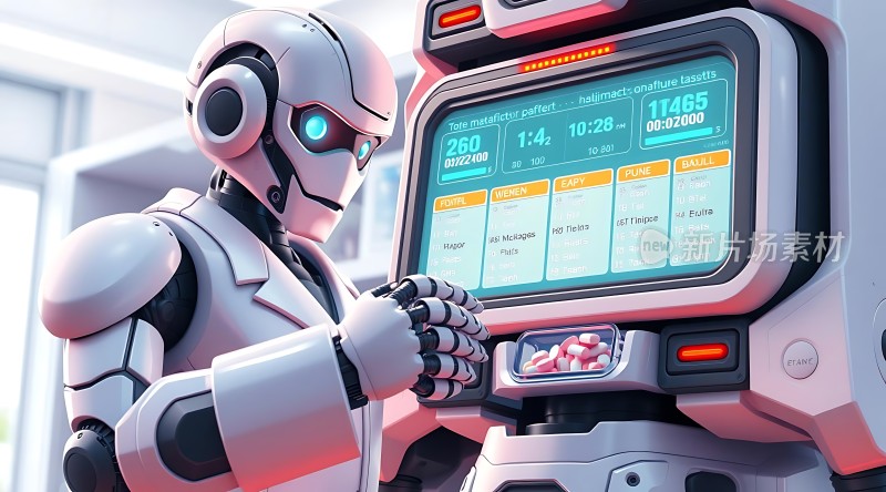 机器人操作智能设备未来科技感十足